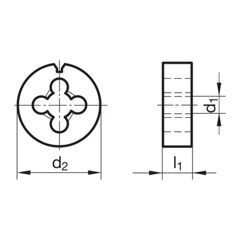 Плашка круглая М8х1,25 25х9 мм 6g HSS Guhring