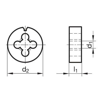 Плашка круглая UNC 7/16"-14 30х11 мм 2a HSS Guhring