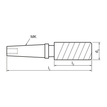 Фреза концевая с конусом Морзе 32х178х53 быстрорежущая HSS-Co 6-зубая КМ4 Guhring