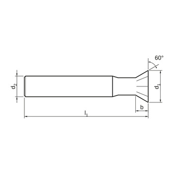 Фреза угловая 60° 16х6,3х12х60 быстрорежущая HSS-Co 10-зубая исполнение C Guhring
